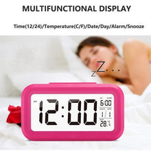 Load image into Gallery viewer, Temperature Type Lazy Snooze Alarm Mute Backlit Electronic Clock, Battery(White), Battery(Green), Battery(Black), Battery(Blue), Battery(Rose Red)