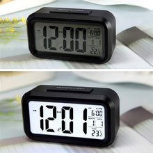 Load image into Gallery viewer, Temperature Type Lazy Snooze Alarm Mute Backlit Electronic Clock, Battery(White), Battery(Green), Battery(Black), Battery(Blue), Battery(Rose Red)