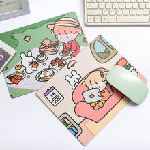 Load image into Gallery viewer, 5 PCS Creative Cute Cartoon Rabbit Girl Mouse Pad Laptop Student Mouse Pad, Sofa, Hide and seek, Sleeping, Eating