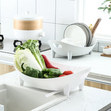 Load image into Gallery viewer, Tableware Storage Drain Dish Rack Multi-function Kitchen Utensil Rack, White, Gray