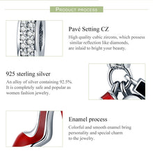 Load image into Gallery viewer, 925 Sterling Silver Charm Red Lipstick High Heels Makeup Mirror Pendant