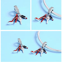 Load image into Gallery viewer, 925 Sterling Silver Charm Red Lipstick High Heels Makeup Mirror Pendant