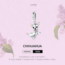 Load image into Gallery viewer, 925 Sterling Silver Pendant Dog Chihuahua Charm DIY Bracelet Accessories, SCC1317