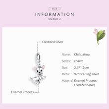 Load image into Gallery viewer, 925 Sterling Silver Pendant Dog Chihuahua Charm DIY Bracelet Accessories, SCC1317