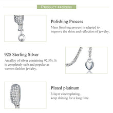 Load image into Gallery viewer, 925 Sterling Silver Love Heart Safety Chain Charms Stopper Pendant Women Bracelets DIY Jewelry, SCC1112