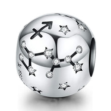 Load image into Gallery viewer, S925 Sterling Silver Twelve Constellation Beaded DIY Bracelet Accessories Jewelry Silver Beads, Aries, Taurus, Gemini, Cancer, Leo, Virgo, Libra, Scorpio, Sagittarius, Capricorn, Aquarius, Pisces