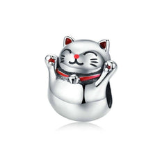 Load image into Gallery viewer, 925 Sterling Silver Lucky Cat Beaded DIY Bracelet Jewelry Accessory, SCC1178