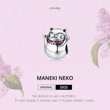Load image into Gallery viewer, 925 Sterling Silver Lucky Cat Beaded DIY Bracelet Jewelry Accessory, SCC1178