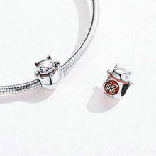 Load image into Gallery viewer, 925 Sterling Silver Lucky Cat Beaded DIY Bracelet Jewelry Accessory, SCC1178