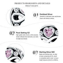 Load image into Gallery viewer, 925 Sterling Silver Infinity Love Pink Heart Crystal Beads Charm Bracelets Jewelry, SCC240