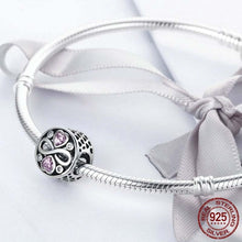 Load image into Gallery viewer, 925 Sterling Silver Infinity Love Pink Heart Crystal Beads Charm Bracelets Jewelry, SCC240