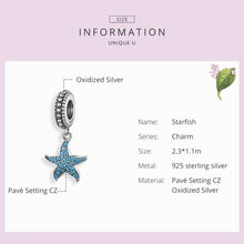 Load image into Gallery viewer, 925 Sterling Silver  Starfish Pendant Charm Women DIY Bracelet Accessories, SCC1210