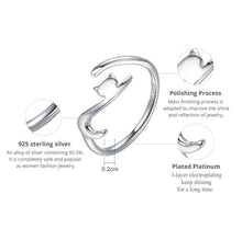 Load image into Gallery viewer, Naughty Cat Sterling Silver Ring Fashion Open Ring, SCR220-B, SCR220