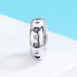 925 Sterling Silver Beads Heart-shaped Carved Beads Women DIY Bracelet Accessories