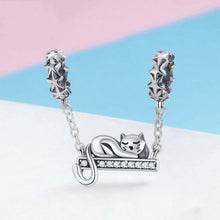 Load image into Gallery viewer, 925 Sterling Silver Pendant Cute Cat Necklace Pendant, SCC856