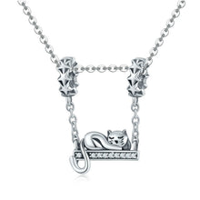 Load image into Gallery viewer, 925 Sterling Silver Pendant Cute Cat Necklace Pendant, SCC856