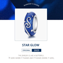 Load image into Gallery viewer, 925 Sterling Silver Beads Blue Bright Star Beaded DIY Bracelet Accessories, SCC1388