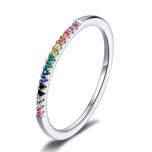 Load image into Gallery viewer, Sterling Silver Ring S925 Colored Zircon Ring, 6, 7, 8