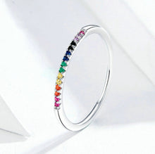 Load image into Gallery viewer, Sterling Silver Ring S925 Colored Zircon Ring, 6, 7, 8