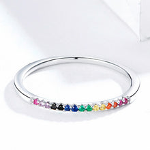 Load image into Gallery viewer, Sterling Silver Ring S925 Colored Zircon Ring, 6, 7, 8
