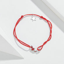 Load image into Gallery viewer, Sterling Silver Red String Bracelet Koi Star Bracelet Jewelry