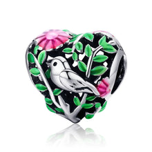 Load image into Gallery viewer, 925 Sterling Silver Bird In The Woods Charm Beads Fit Women Bracelet Necklaces Jewelry, SCC647