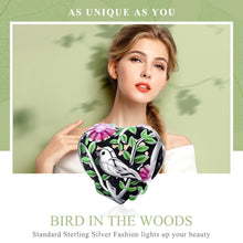 Load image into Gallery viewer, 925 Sterling Silver Bird In The Woods Charm Beads Fit Women Bracelet Necklaces Jewelry, SCC647