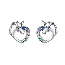 Load image into Gallery viewer, Silver Stud Earrings Silver Earrings Colored Zircon Silver Stud Earrings, SCE611