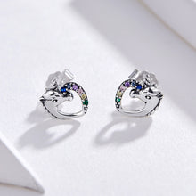 Load image into Gallery viewer, Silver Stud Earrings Silver Earrings Colored Zircon Silver Stud Earrings, SCE611