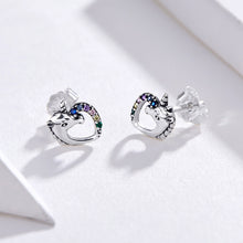 Load image into Gallery viewer, Silver Stud Earrings Silver Earrings Colored Zircon Silver Stud Earrings, SCE611
