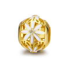 Load image into Gallery viewer, 925 Sterling Silver Golden Daisy Hollow Beaded DIY Bracelet Accessories, SCC1216