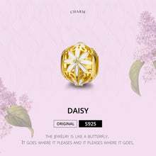 Load image into Gallery viewer, 925 Sterling Silver Golden Daisy Hollow Beaded DIY Bracelet Accessories, SCC1216