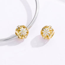 Load image into Gallery viewer, 925 Sterling Silver Golden Daisy Hollow Beaded DIY Bracelet Accessories, SCC1216