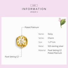 Load image into Gallery viewer, 925 Sterling Silver Golden Daisy Hollow Beaded DIY Bracelet Accessories, SCC1216