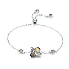 Load image into Gallery viewer, Little Bee Sterling Silver Ladies Bracelet S925 Inlaid Zircon Ladies Bracelet