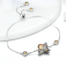 Load image into Gallery viewer, Little Bee Sterling Silver Ladies Bracelet S925 Inlaid Zircon Ladies Bracelet