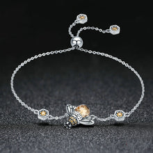 Load image into Gallery viewer, Little Bee Sterling Silver Ladies Bracelet S925 Inlaid Zircon Ladies Bracelet
