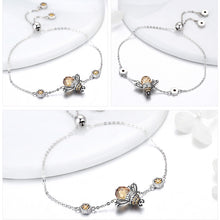 Load image into Gallery viewer, Little Bee Sterling Silver Ladies Bracelet S925 Inlaid Zircon Ladies Bracelet