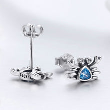 Load image into Gallery viewer, Little Crab S925 Sterling Silver Earrings with Gemstone Heart-shaped Earrings, SCE413