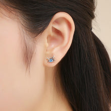 Load image into Gallery viewer, Little Crab S925 Sterling Silver Earrings with Gemstone Heart-shaped Earrings, SCE413