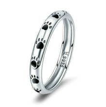 Load image into Gallery viewer, Pet Footprint Ring S925 Sterling Silver Oil Drop Ring, 5, 6, 7, 8, 9