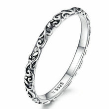 Load image into Gallery viewer, Vintage Pattern Sterling Silver Ring S925 Fashion Pattern Ring, 6 US Size, 7 US Size, 8 US Size, 9 US Size