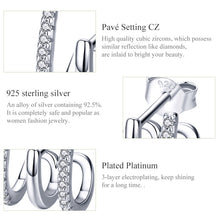 Load image into Gallery viewer, Sterling Silver Earrings Three-layer Twisted Silver Earrings Zircon Earrings, SCE585