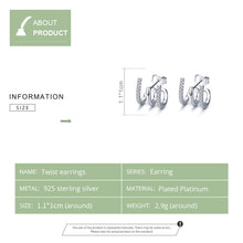 Load image into Gallery viewer, Sterling Silver Earrings Three-layer Twisted Silver Earrings Zircon Earrings, SCE585