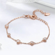 Load image into Gallery viewer, Rose Gold Plated Zircon Bracelet S925 Sterling Silver Female Bracelet, SCB097