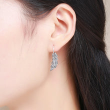 Load image into Gallery viewer, Diamond Leaf Silver Earrings Female S925 Sterling Silver Earrings, SCE215