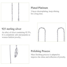 Load image into Gallery viewer, Feather Ear Line Sterling Silver Long Earrings Platinum Plated Simple Girl Earrings, SCE786