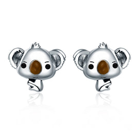 Koala Sterling Silver Ladies Gemstone Earrings, SCE381