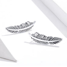 Load image into Gallery viewer, Retro Feather Earrings Sterling Silver Girls Earrings, SCE865