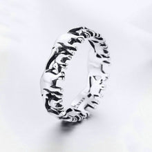 Load image into Gallery viewer, S925 Sterling Silver Ring Elephant Family Vintage Inlaid Ring, 6 US Size, 7 US Size, 8 US Size, 9 US Size